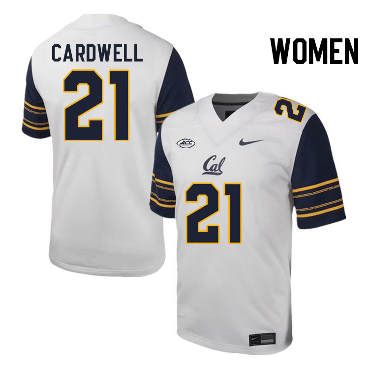 Women #21 Byron Cardwell California Golden Bears ACC Conference College Football Jerseys Stitched Sa